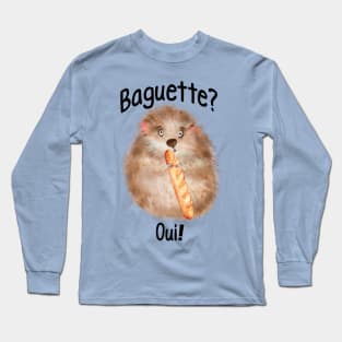 Fluffy Hamster with a Baguette design Long Sleeve T-Shirt